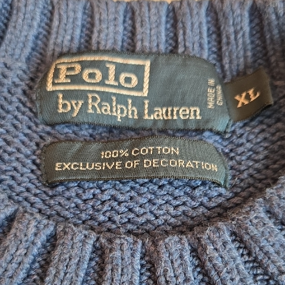 Ralph Lauren Classic Blue Crewneck Sweater - Picture 2 of 4